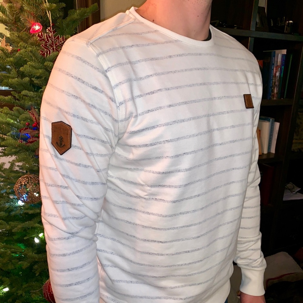 Men’s naketano striped sweatshirt size large